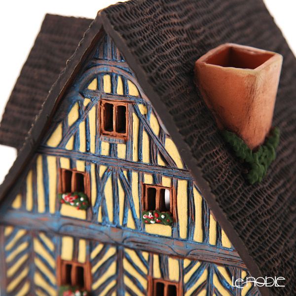 北欧リトアニア製陶器 ミデーネ MIDENE ミニチュアハウス 煙突＆香台付 フランス レンヌの家 C306AR