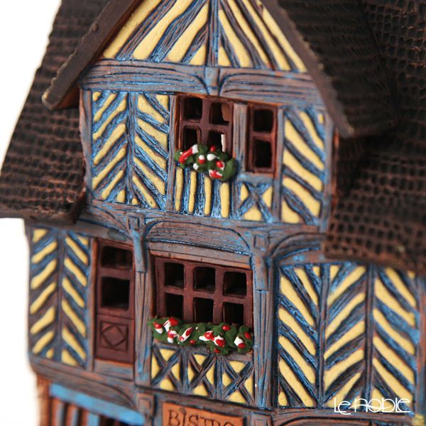 北欧リトアニア製陶器 ミデーネ MIDENE ミニチュアハウス 煙突＆香台付 フランス レンヌの家 C306AR