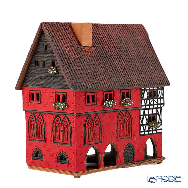 北欧リトアニア製陶器 ミデーネ MIDENE ミニチュアハウス 煙突＆香台付 ドイツ フルダの市役所 C330AR