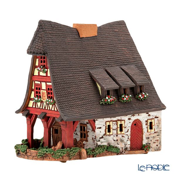 北欧リトアニア製陶器 ミデーネ MIDENE ミニチュアハウス 煙突＆香台付 ドイツ ローテンブルクの鍛冶工房 D224AR