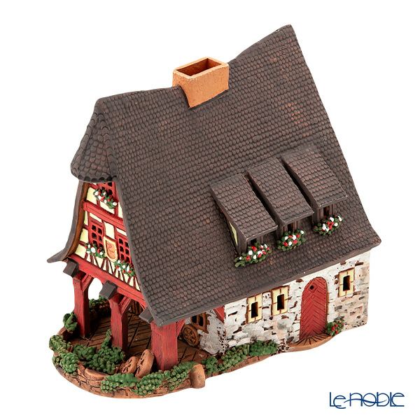 北欧リトアニア製陶器 ミデーネ MIDENE ミニチュアハウス 煙突＆香台付 ドイツ ローテンブルクの鍛冶工房 D224AR