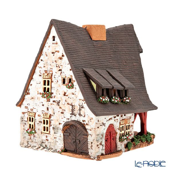 北欧リトアニア製陶器 ミデーネ MIDENE ミニチュアハウス 煙突＆香台付 ドイツ ローテンブルクの鍛冶工房 D224AR