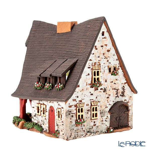 北欧リトアニア製陶器 ミデーネ MIDENE ミニチュアハウス 煙突＆香台付 ドイツ ローテンブルクの鍛冶工房 D224AR