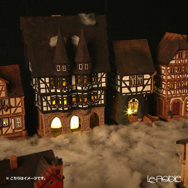 北欧リトアニア製陶器 ミデーネ MIDENE ミニチュアハウス 煙突＆香台付 ドイツ ローテンブルクの鍛冶工房 D224AR