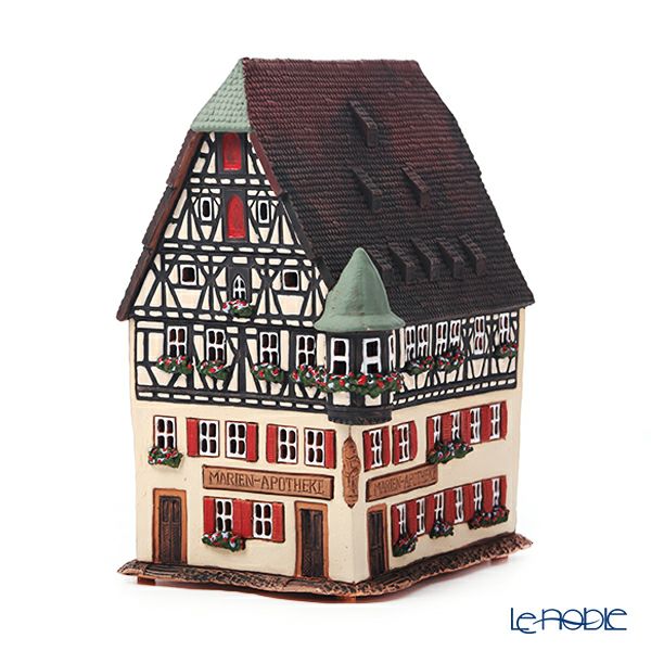 北欧リトアニア製陶器 ミデーネ MIDENE ミニチュアハウス 煙突＆香台付 ドイツ ローテンブルクの薬局 23cm D252AR