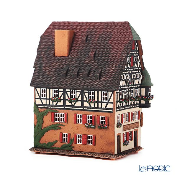 北欧リトアニア製陶器 ミデーネ MIDENE ミニチュアハウス 煙突＆香台付 ドイツ ローテンブルクの薬局 23cm D252AR