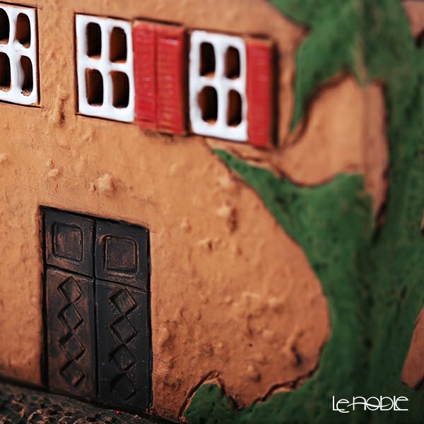 北欧リトアニア製陶器 ミデーネ MIDENE ミニチュアハウス 煙突＆香台付 ドイツ ローテンブルクの薬局 23cm D252AR