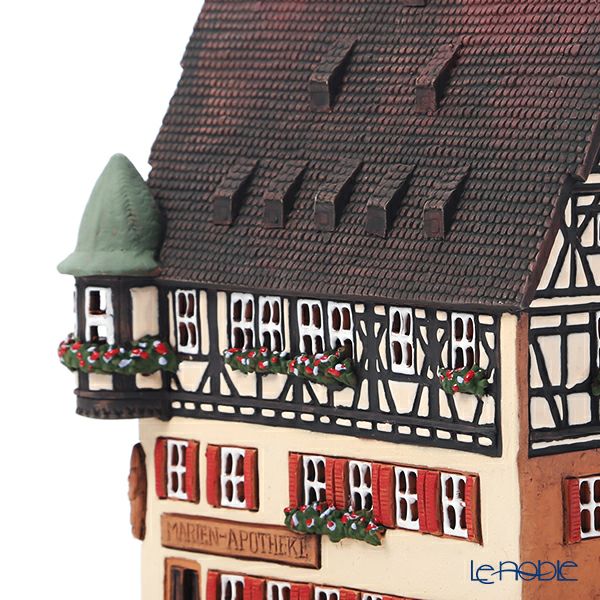 北欧リトアニア製陶器 ミデーネ MIDENE ミニチュアハウス 煙突＆香台付 ドイツ ローテンブルクの薬局 23cm D252AR