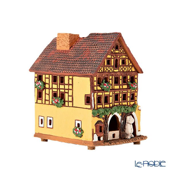 北欧リトアニア製陶器 ミデーネ MIDENE ミニチュアハウス 煙突＆香台付 ドイツ ローテンブルクのテディランド A292AR