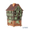 北欧リトアニア製陶器 ミデーネ MIDENE ミニチュアハウス 煙突＆香台付 フランス コルマールの家 グリーン 15cm A249AR-G