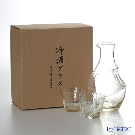 東洋佐々木ガラス 高瀬川 琥珀 冷酒セット G604-M72 カラフェ 300ml×1＆杯 80ml×2