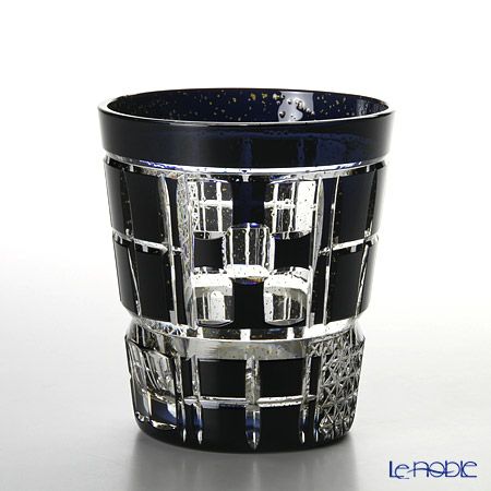 八千代切子 LSB19753SBK-C620 オンザロック 墨色田工の組（たこうのくみ） 255ml 【木箱入】