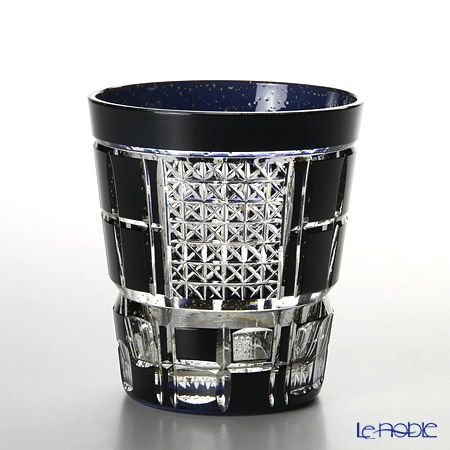 八千代切子 LSB19753SBK-C620 オンザロック 墨色田工の組（たこうのくみ） 255ml 【木箱入】