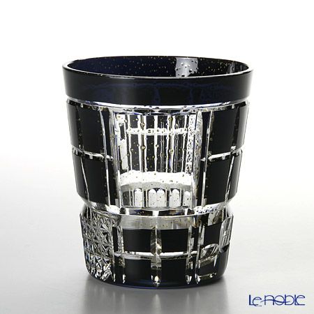 八千代切子 LSB19753SBK-C620 オンザロック 墨色田工の組（たこうのくみ） 255ml 【木箱入】