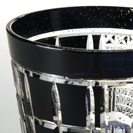 八千代切子 LSB19753SBK-C620 オンザロック 墨色田工の組（たこうのくみ） 255ml 【木箱入】