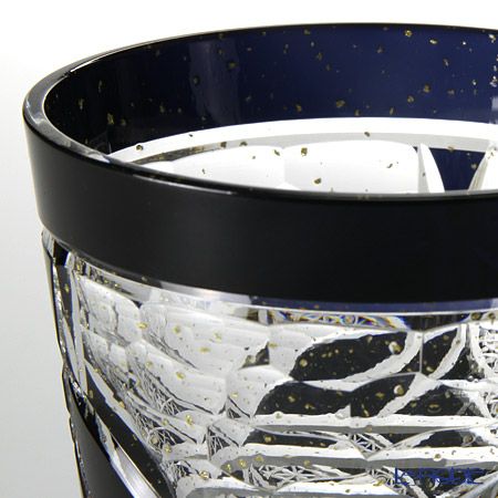 八千代切子 LSB19753SBK-C621 オンザロック 墨色輪違い（わちがい） 255ml 【木箱入】