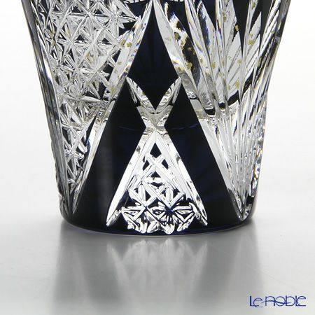 八千代切子 墨色 LSB19755SBK-C637 杯 開扇柄（ひらきおうぎがら） 85ml 【木箱入】