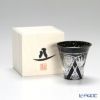 八千代切子 墨色 LSB19755SBK-C637 杯 開扇柄（ひらきおうぎがら） 85ml 【木箱入】