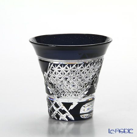 八千代切子 墨色 LSB19755SBK-C638 杯 竹垣柄 （たけがきがら） 85ml 【木箱入】