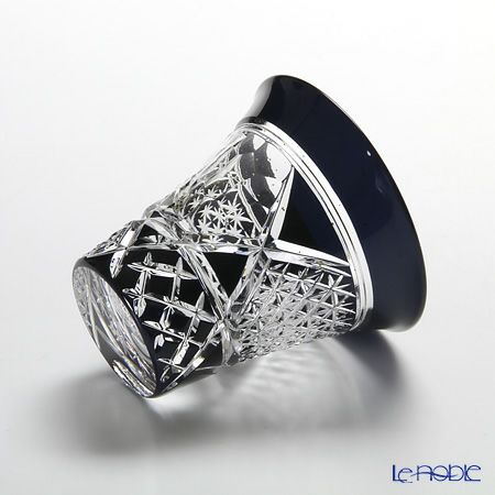 八千代切子 墨色 LSB19755SBK-C638 杯 竹垣柄 （たけがきがら） 85ml 【木箱入】