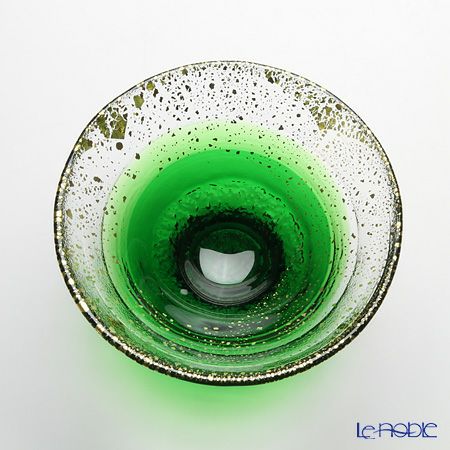 金箔鉢 43230G-WHDG 平形碗 緑溜