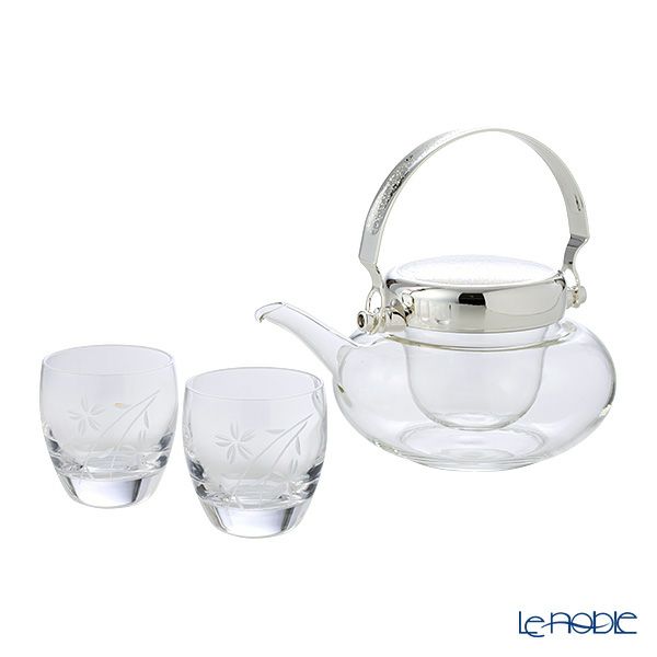 東洋佐々木ガラス 冷酒の器 しだれ桜 地炉利 360ml×1＆杯 100ml×2 G604-M74