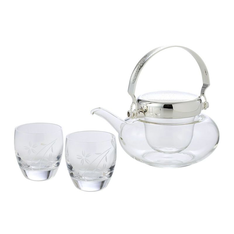 東洋佐々木ガラス 冷酒の器 しだれ桜 地炉利 360ml×1＆杯 100ml×2 G604-M74