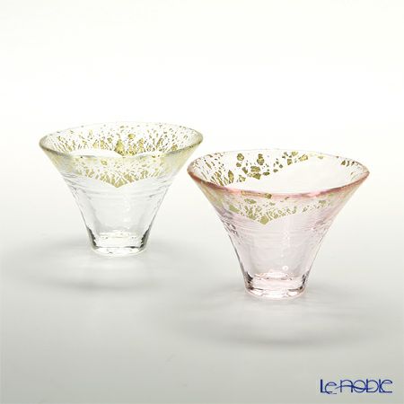 招福杯 富士山 G636-T73 冷酒杯揃え 65ml 金透き・金さくら 【木箱入】