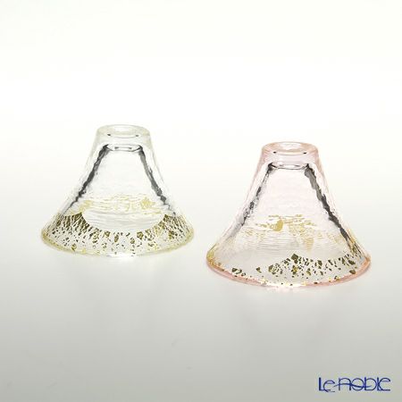 招福杯 富士山 G636-T73 冷酒杯揃え 65ml 金透き・金さくら 【木箱入】