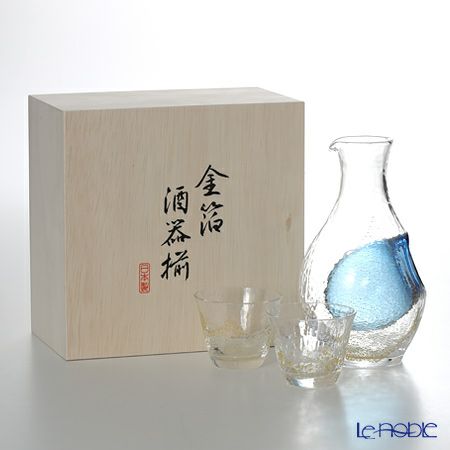 東洋佐々木ガラス 冷酒セット（金箔） G640-M60 カラフェ 300ml＆杯 80ml×2