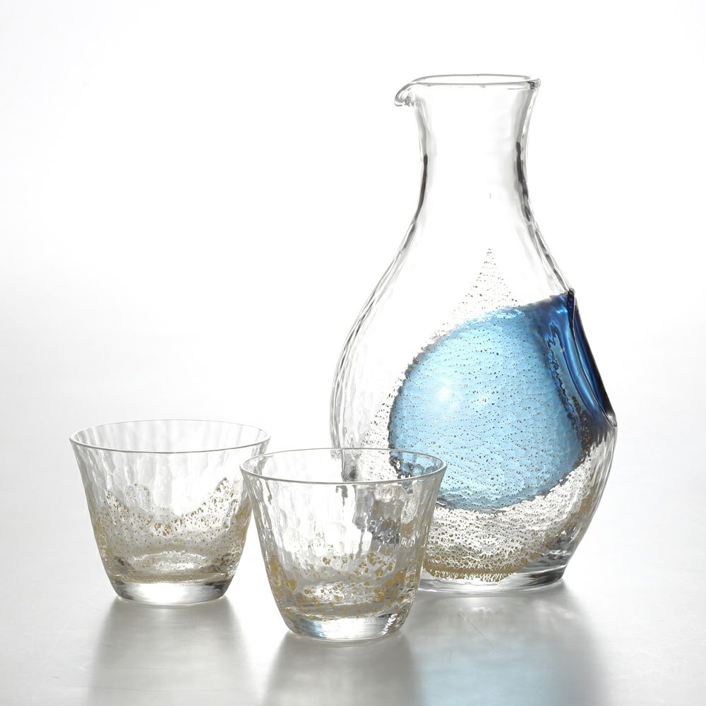 東洋佐々木ガラス 冷酒セット（金箔） G640-M60 カラフェ 300ml＆杯 80ml×2