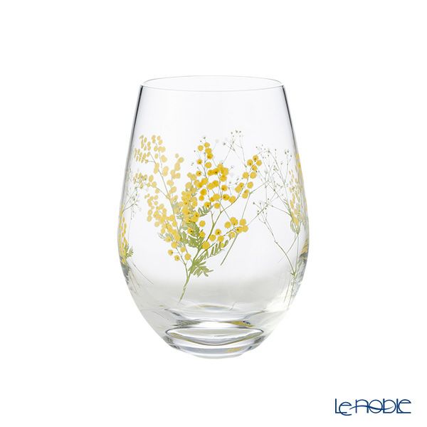 東洋佐々木ガラス 花文 hanafumi ペアタンブラー ミモザ・かすみ草柄 360ml G099-T282