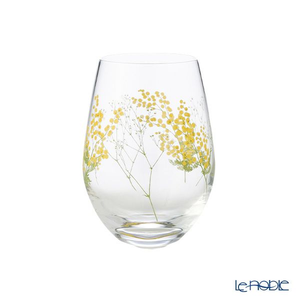 東洋佐々木ガラス 花文 hanafumi ペアタンブラー ミモザ・かすみ草柄 360ml G099-T282