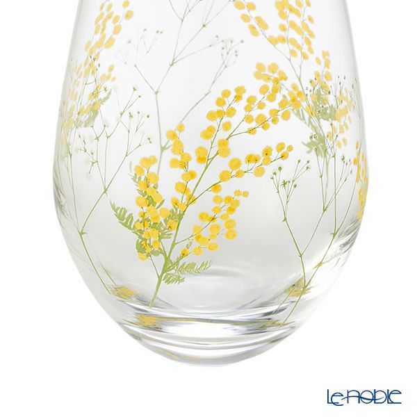 東洋佐々木ガラス 花文 hanafumi ペアタンブラー ミモザ・かすみ草柄 360ml G099-T282