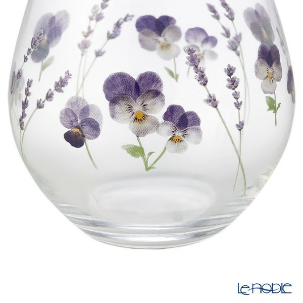東洋佐々木ガラス 花文 hanafumi ペアフリーグラス ビオラ・ラベンダー柄 380ml G099-T283
