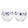 東洋佐々木ガラス 花文 hanafumi ペアフリーグラス ビオラ・ラベンダー柄 380ml G099-T283