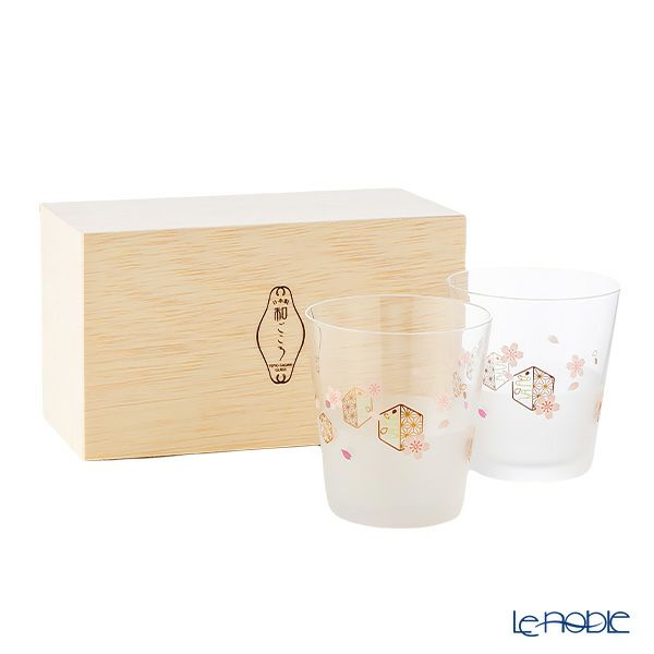 東洋佐々木ガラス 和ごころ ペアフリーグラス さくら／桜柄 285ml G102-T289 木箱入