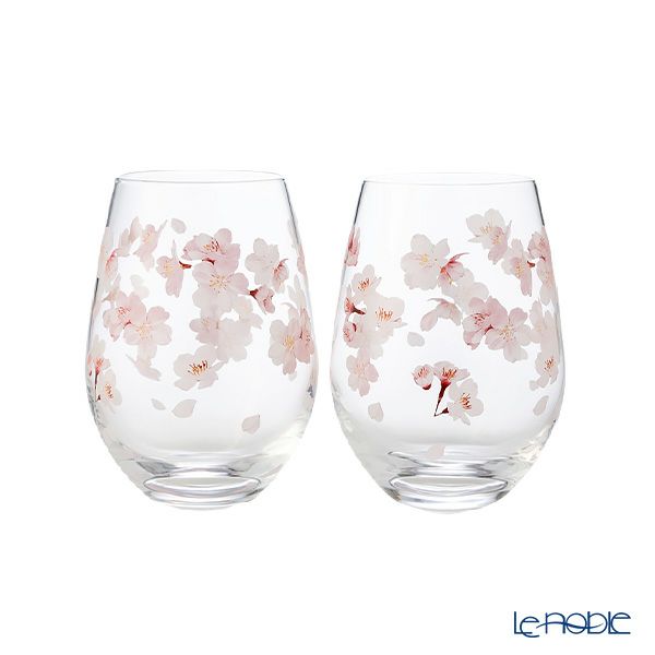 東洋佐々木ガラス 花文 hanafumi ペアタンブラー さくら／桜柄 360ml G099-T302