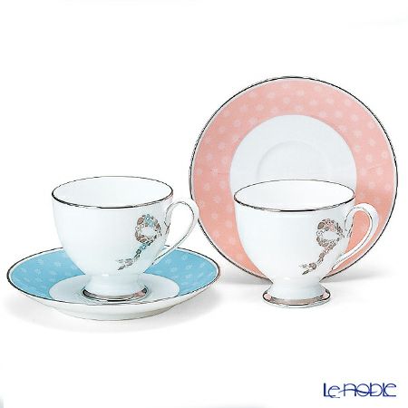 ナルミ フェリシータ！ コーヒー碗皿ペア ブルー＆ピンク 95586-20861