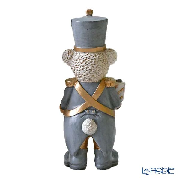 ハルモニア クリスマスオブジェ ソルジャーベアフィギュア ブルー 16cm HM-011082 ポリレジン製