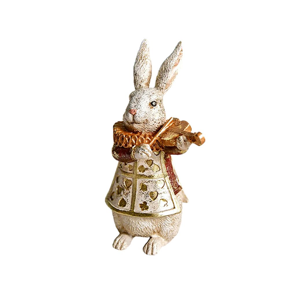 ハルモニア クリスマスオブジェ ワンダーランド ミニラビット A3 バイオリン レッド HM-011219 ポリレジン製