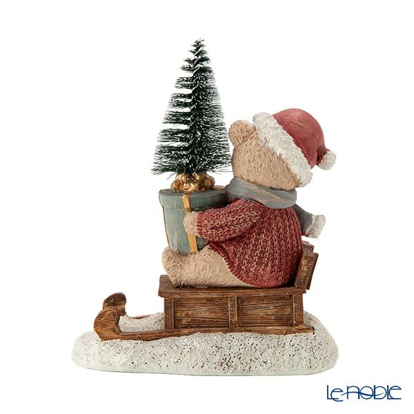 ハルモニア クリスマスオブジェ ビンテージベア スレッジ HM-010708 ポリレジン製