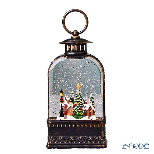 ハルモニア クリスマスオブジェ リキッドLEDオルゴールランタン ヴィレッジ 24.5cm HM-010647 ※電池は別売り
