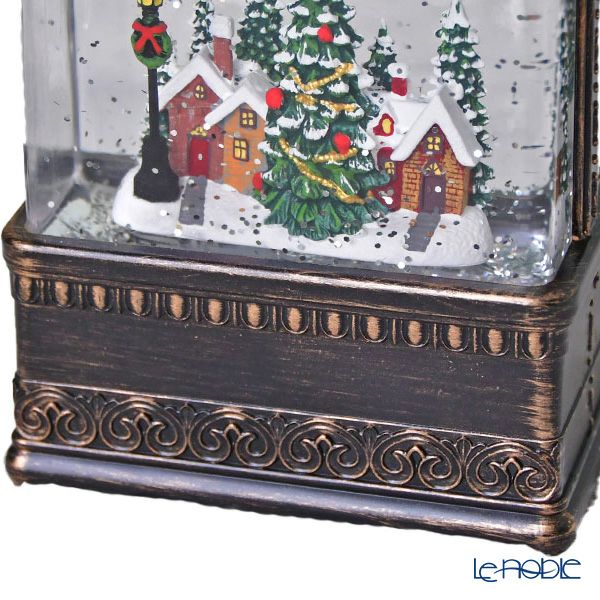 ハルモニア クリスマスオブジェ リキッドLEDオルゴールランタン ヴィレッジ 24.5cm HM-010647 ※電池は別売り