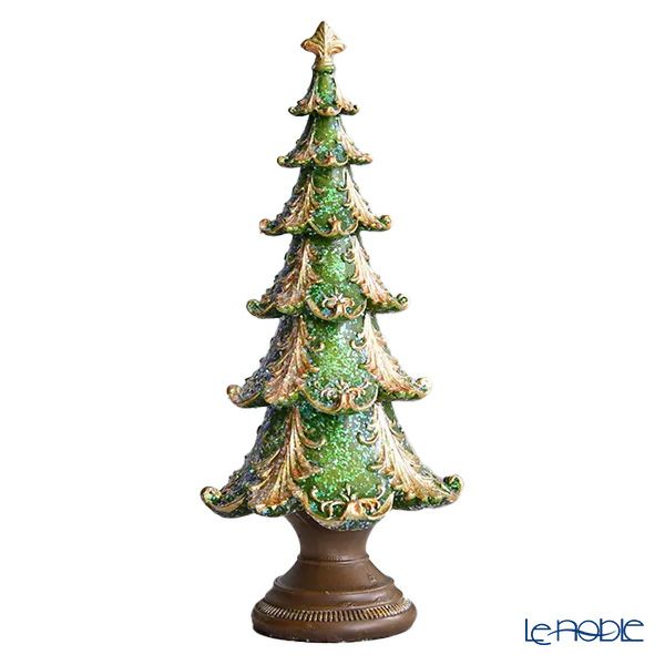 ハルモニア クリスマスオブジェ ヴィンテージツリーオブジェ グリーン 30cm HM-011077 ポリレジン製