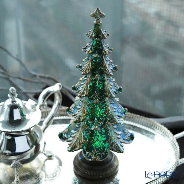 ハルモニア クリスマスオブジェ ヴィンテージツリーオブジェ グリーン 30cm HM-011077 ポリレジン製