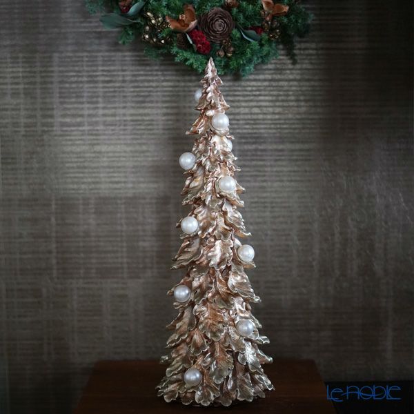 ハルモニア クリスマスオブジェ パールゴールドツリーオブジェ トール 49cm HM-010986 ポリレジン製