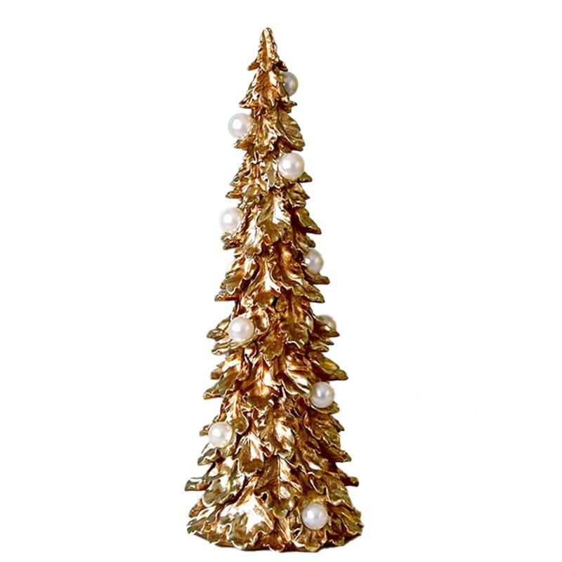 ハルモニア クリスマスオブジェ パールゴールドツリーオブジェ トール 49cm HM-010986 ポリレジン製