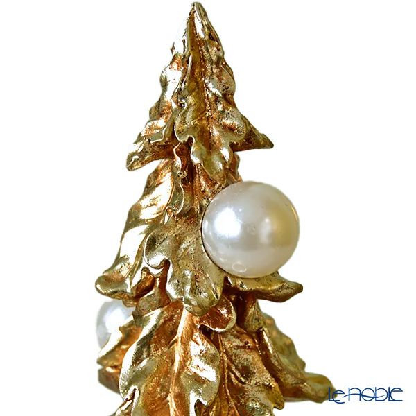 ハルモニア クリスマスオブジェ パールゴールドツリーオブジェ ショート 34cm HM-010987 ポリレジン製