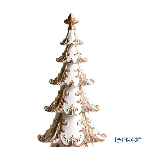 ハルモニア クリスマスオブジェ ヴィンテージツリーオブジェ ホワイト 30cm HM-011262 ポリレジン製